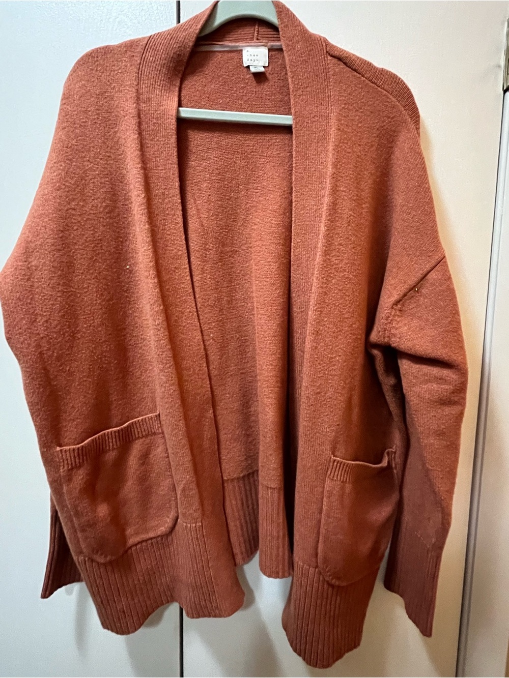 a new day Rust Open-Front Cardigan with Pockets